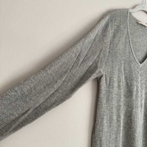 Soft Surroundings Womens V Neck Sweater Large Pullover Wool Alpaca Blend Gray - Picture 6 of 12